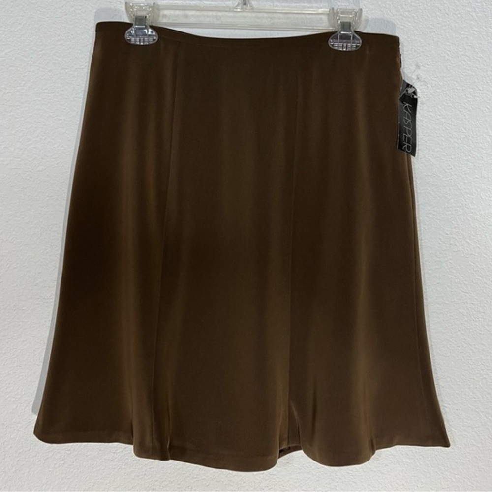 Kasper Brown Tulip Hem Midi Skirt New 10P